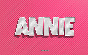 Annie, pink lines background, with names, Annie name, female names, Annie greeting card, line art, with Annie name HD wallpaper