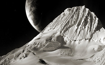 Snow, Space, Sci Fi, Planets, Moon, Mountain HD wallpaper