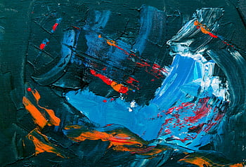 Bold and dynamic abstract painting with vivid colors and expressive brushstrokes. HD wallpaper