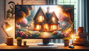 Enchanting Home Artwork, desk, computer, Home HD wallpaper