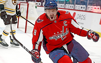 Alexander Ovechkin, goal, Washington Capitals, NHL, Ovi, hockey stars, vector art, Washington Capitals captain, hockey players, Ovechkin, hockey, Alex Ovechkin HD wallpaper