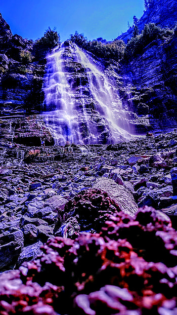 Waterfalls, sky, natural_landscape, natural HD phone wallpaper