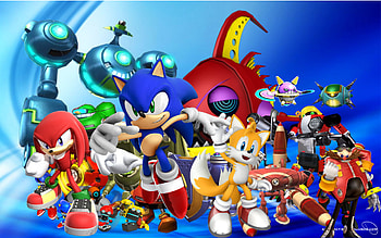 Colorful Sonic the Hedgehog Background for PC HD wallpaper