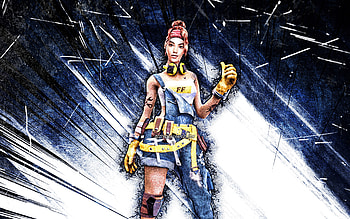Shani, grunge art, 2021 games, Fire Battlegrounds, Garena Fire characters, blue abstract rays, Shani Skin, Garena Fire, Shani Fire HD wallpaper
