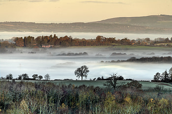 Landscape, Nature, Trees, View From Above, Fog, Hills HD wallpaper