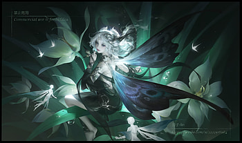 Fairy, yuanzi lin, luminos, girl, yuanyuan wang, wings, frumusete, art, gorgeous, superb, fantasy, green HD wallpaper