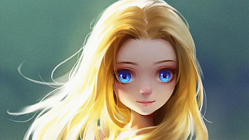 Cute Little Blonde Girl Blue Eyes Digital Art, cute, little-girl, artist, artwork, digital-art, artstation HD wallpaper