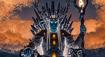 Frostbound Elf King — Ultra, sorcerer, throne, staff HD wallpaper