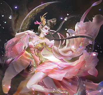 Fantasy girl, superb, pink, frumusete, fantasy, liu tao, gorgeous, luminos, liutao, girl HD wallpaper