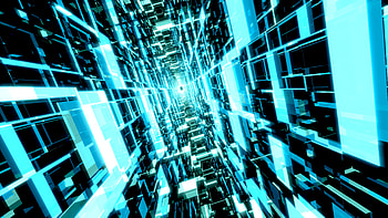 3d Bright Blue and black Glass Tunnels, glass, black, blue, bright, futuristic, Abstract, 3D, abstract blue, abstract black, Abstract glass HD wallpaper