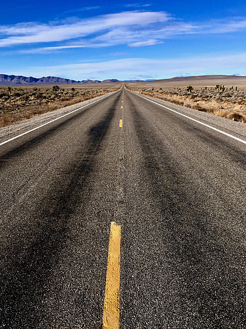 Nature, Desert, Horizon, Road, Asphalt, Dahl, Distance HD phone wallpaper