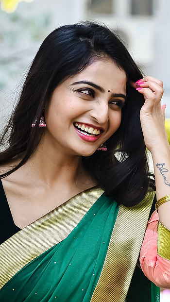 Ananya nagella, telugu actress, saree beauty HD phone wallpaper