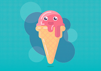 Funny, Pink, Ice Cream, Vector, Face, Melting, Horn, Shoehorn HD wallpaper