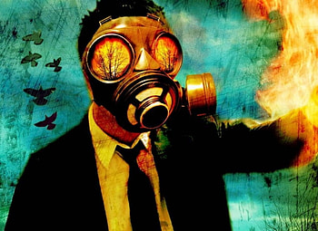 Senses Fail, birds, music, abstract, flames, fire, band, gas mask HD wallpaper