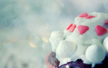 Food, Hearts, Desert, Cake, Meringue HD wallpaper