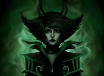 Demon Fantasy Green Horns, demon, fantasy, horns, artist, artwork, digital-art HD wallpaper
