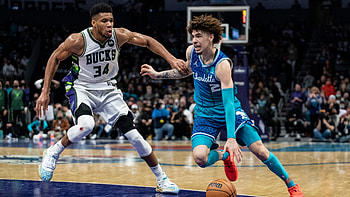 Giannis Antetokounmpo, LaMelo Ball HD wallpaper