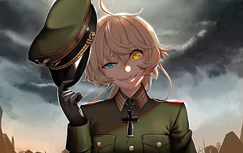 Tanya von Degurechaff, Youjo Senki, anime girl, military HD wallpaper