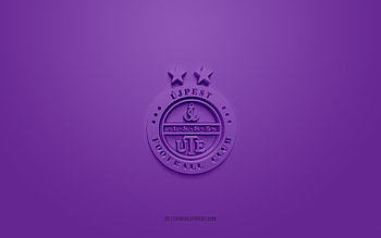 Ujpest FC, creative 3D logo, purple background, NB I, 3d emblem, Hungarian football club, Hungary, 3d art, football, Ujpest FC 3d logo HD wallpaper