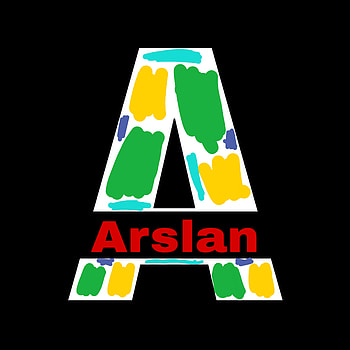 My name, Arslan, Red, A, White, Colorful, Black HD phone wallpaper