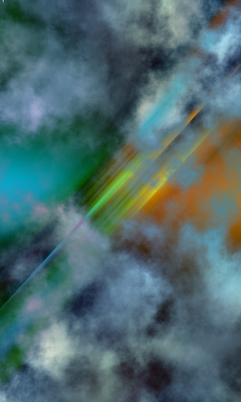 Dusk, smoke, digital art, multi-color bars HD phone wallpaper