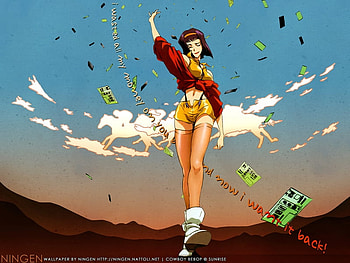Faye, outside, papers, girl, anime HD wallpaper