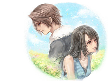 ♡ Couple ♡, lover, final fantasy, nice, couple, game, male, female, handsome, sweet, girl, romance, Rinoa Heartilly, anime girl, Squall Leonhart, boy, anime, video game, pretty, rpg, love, romantic, lovely, guy HD wallpaper