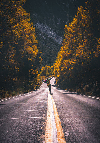Miscellanea, Miscellaneous, Road, Skateboarder, Skateboard, Skate HD phone wallpaper