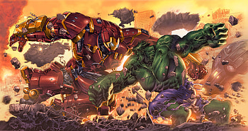 Hulkbuster Vs Hulk Art , hulkbuster, hulk, superheroes, artist, artwork, digital-art, artstation HD wallpaper