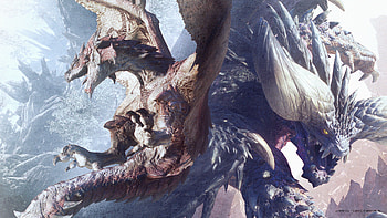 Monster Hunter: World, Nergigante (Monster Hunter), Rathalos (Monster Hunter), Video Game HD wallpaper