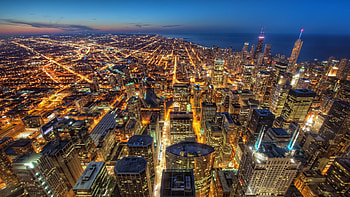 Night view, Chicago HD wallpaper