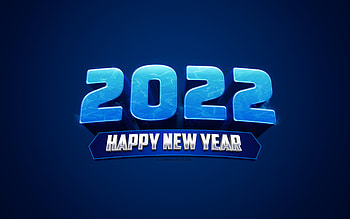 2022 3d blue background, Happy New Year 2022, 3d letters, 2022 blue background, 2022 New Year, creative art, 2022 concepts HD wallpaper