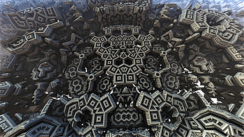 3d Fractal Art, 3D, architecture, cube, grey, Abstract, fractal HD wallpaper