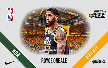 Royce ONeale, Utah Jazz, American Basketball Player, NBA, portrait, USA, basketball, Vivint Arena, Utah Jazz logo HD wallpaper