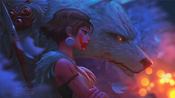 Warrior Girl With Wolf, artist, artwork, digital-art, deviantart HD wallpaper