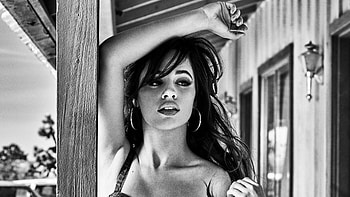 Camila cabello, black and white, singer HD wallpaper