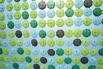 Greenish umbrella, decoration HD wallpaper