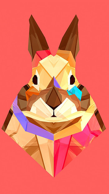 Vector rabbit design, Digital artwork, Graphic rabbit, Vibrant colors HD phone wallpaper