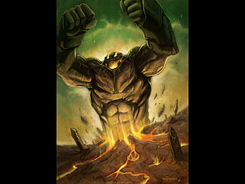 Golem, stone, creature, fantasy HD wallpaper