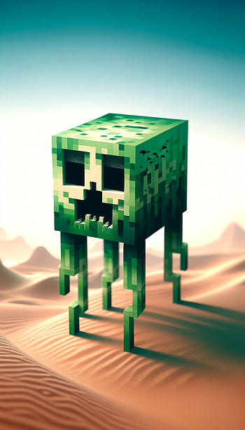 Minecraft Creeper Desert for s, Creeper (Minecraft), Minecraft, pixel art, video game, desert HD phone wallpaper