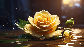 Yellow Rose, rose, yellow, flower, water drop, plant HD wallpaper
