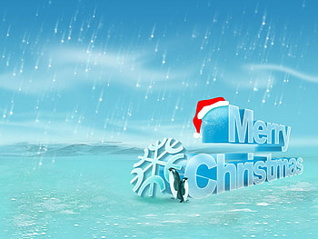 Merry Christmas, blue, holiday, water, christmas HD wallpaper