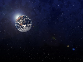 the blue earth, earth, plants, art, space, sky, stars, home HD wallpaper