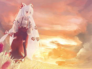 Anime, Sunset, Girl, Blonde, Kimono HD wallpaper
