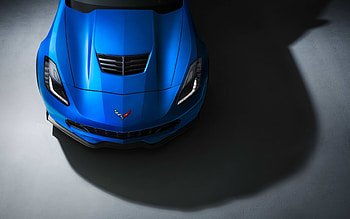 Bonnet, blue car, Chevrolet Corvette HD wallpaper