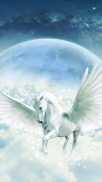 Sky Guardian, white, moon, cloud, star, planet, fantasy HD phone wallpaper