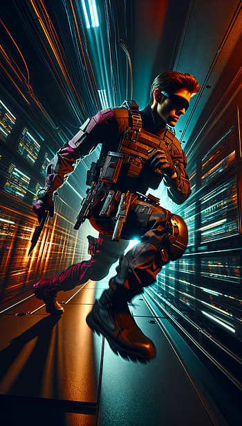 Dynamic Cyberpunk: A Bold Adventure, soldier, cyberpunk, futuristic HD phone wallpaper