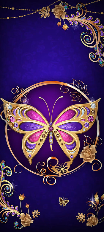 Beautiful Butterflys, art, moths and butterflies, pastel, premium, luxury, Golden HD phone wallpaper