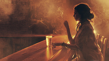 Lost In Thoughts, smoking, glass, beautiful, models, people HD wallpaper