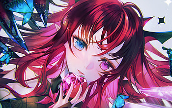 IRyS, heterochromia, Virtual YouTuber, VTuber, artwork, manga, IRyS channel HD wallpaper